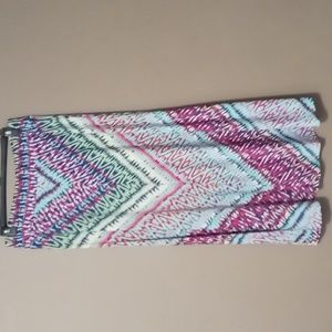 John Paul Richard Bright Multi Colored Maxi Skirt L